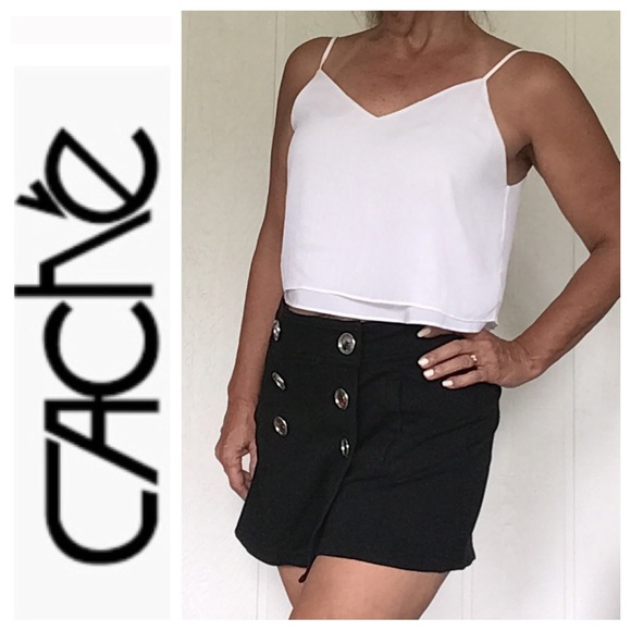 CACHE SIZE 6 BLACK PONTE SHORTS - Picture 2 of 14